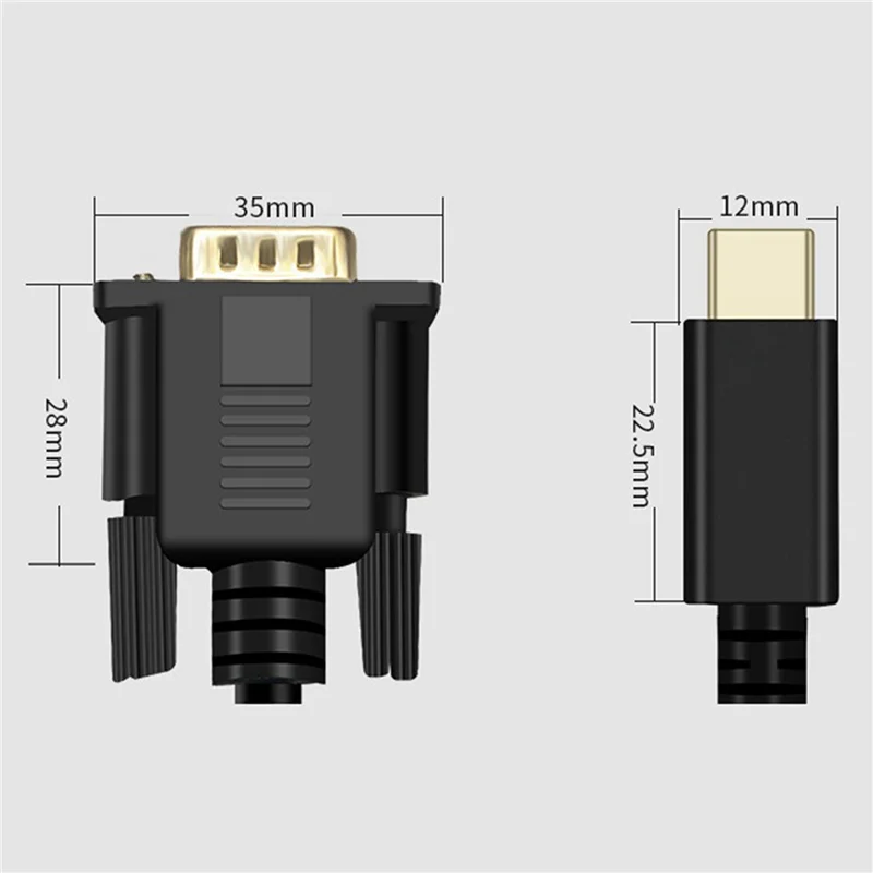 كابل AM-3X USB C إلى VGA بطول 5.9 قدم/1.8 متر، كابل USB من النوع C إلى VGA، مناسب لأجهزة USB 3.1 - مناسب لـ HP، إلخ.