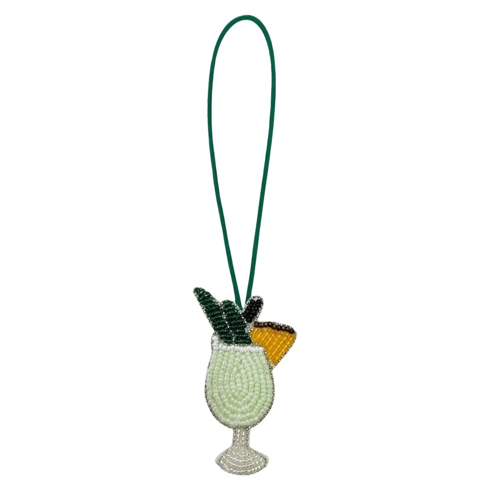

Lovely Lanyard Rhinestone Pendant DIY 3D Juice Cup Bag Pendant Key Chain Geometric Bag Accessories Bag Ornament