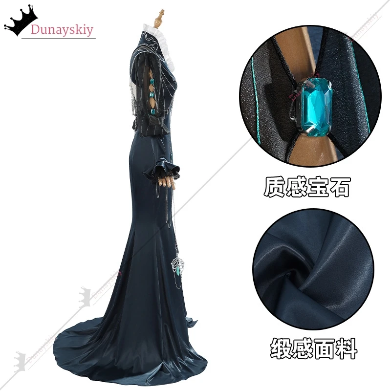 لعبة الطريق إلى أي مكان جيلينا تأثيري حلي فانوس الأكمام الأسود حورية البحر ثوب مسائي أنيمي حفلة جيلينا دعوى لعب الأدوار XS-2XL