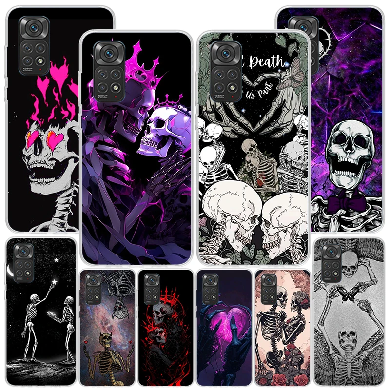 Anatomy Skeleton Heart Lovey Kiss Phone Case For Xiaomi Redmi Note 12 12S 13 11 11S 11T 10 11E Pro Plus 10S 9 9S 9T 8 Coque Shel