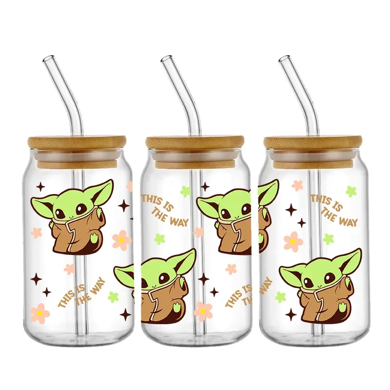 Cartoon Magical Elves UV DTF Wrap For 16oz Glass Cup Wraps Transfer Sticker Custom Sticker Labels DIY Logo Selfadhesive Durable