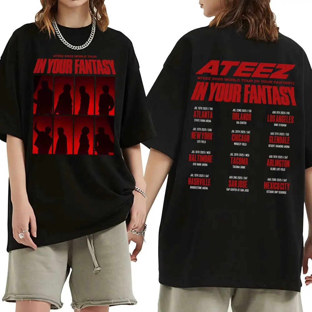 

ATEEZ in Your Fantasy 2025 World Tour T-shirt Unisex Oversized Tshirt Men Women Korean Fashion Trend T Shirts Kpop Streetwear