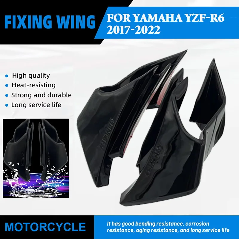 

Motorcycle Front Fairing Fixed wind Wing Spoiler Aerodynamic Winglets Protection kit For YAMAHA YZF-R6 YZFR6 YZFR6 2017-2022