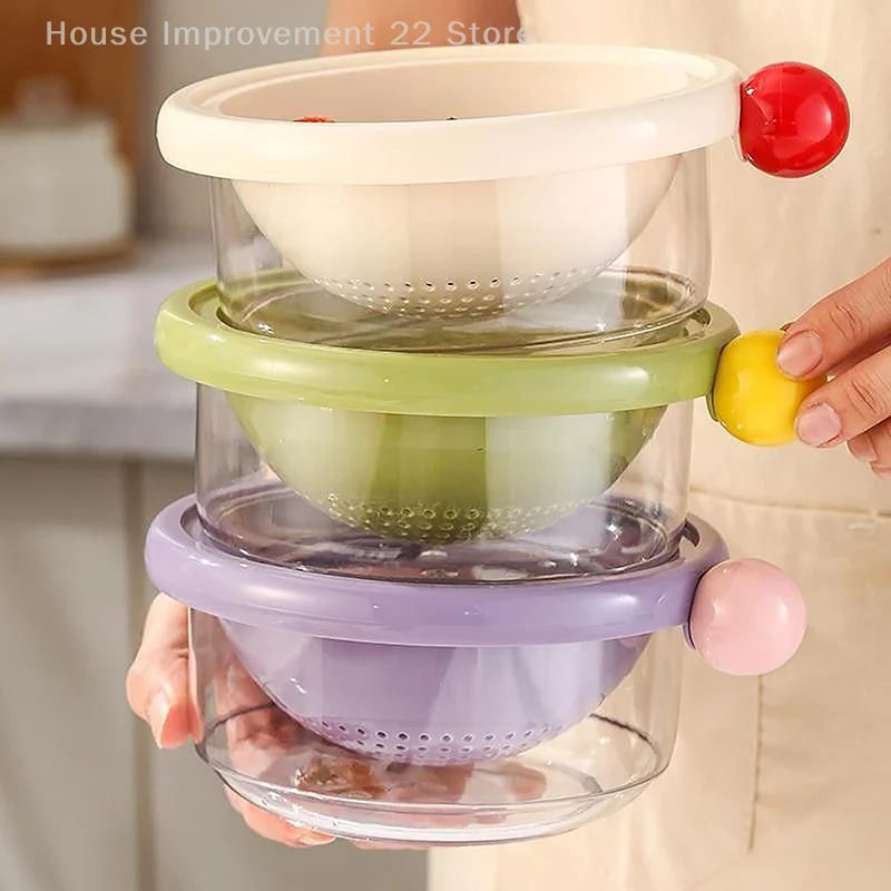 Cesta de drenaje de alimentos, cesta de lavado de frutas y verduras de doble capa, escurridor de cocina para el hogar, accesorios