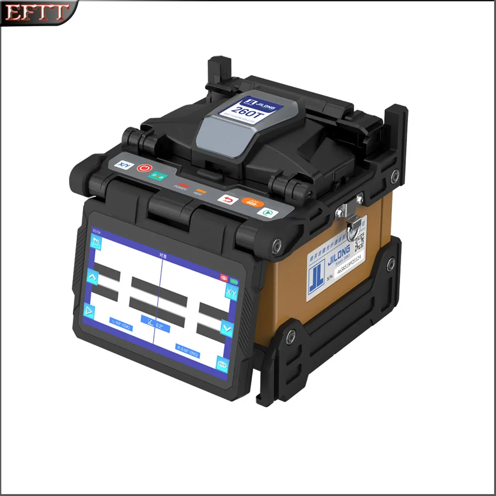 JILONG KL-260T التلقائي بالكامل متعدد اللغات الألياف البصرية الانصهار جهاز الربط FTTH 4 محركات لحام الربط آلة VFL OPM أدوات أطقم