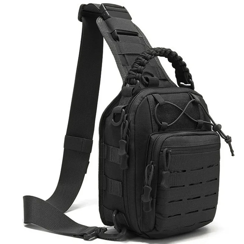 Men\'s Outdoor Chest Bag Military Tactical Shoulder Bag Sling Backpack 900D Oxford Mountaineering Camping Fishing Hiking Molle Mi