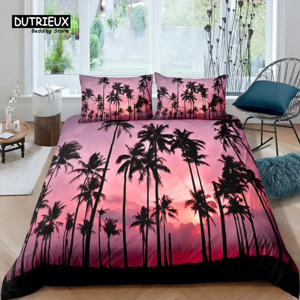 

Home Living Luxury 3D Palm Tree Bedding Set Leaves Duvet Cover Pillowcase Queen and King EU/US/AU/UK Size Comforter Bedding