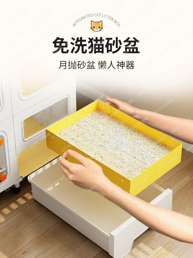 Cat Cage Drawer-Type Cat Villa, Which Does Not Cover an Area of Home, Two Floors, One Room, One Bathroom and One Living Room