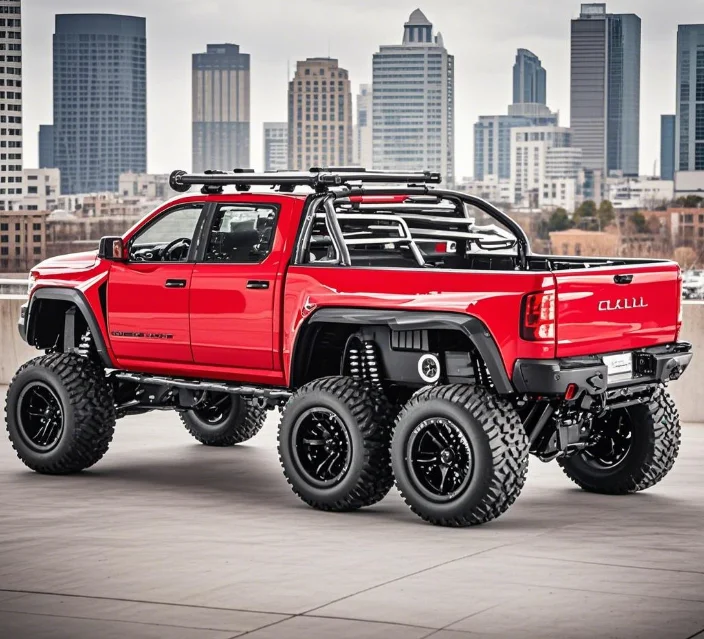 

1:32 Dodge RAM 1500 TRX 6X6 Тираннозавр Рекс Пику, модель автомобиля из сплава, звук и свет, детская игрушка, коллекционные предметы, подарок на день рождения