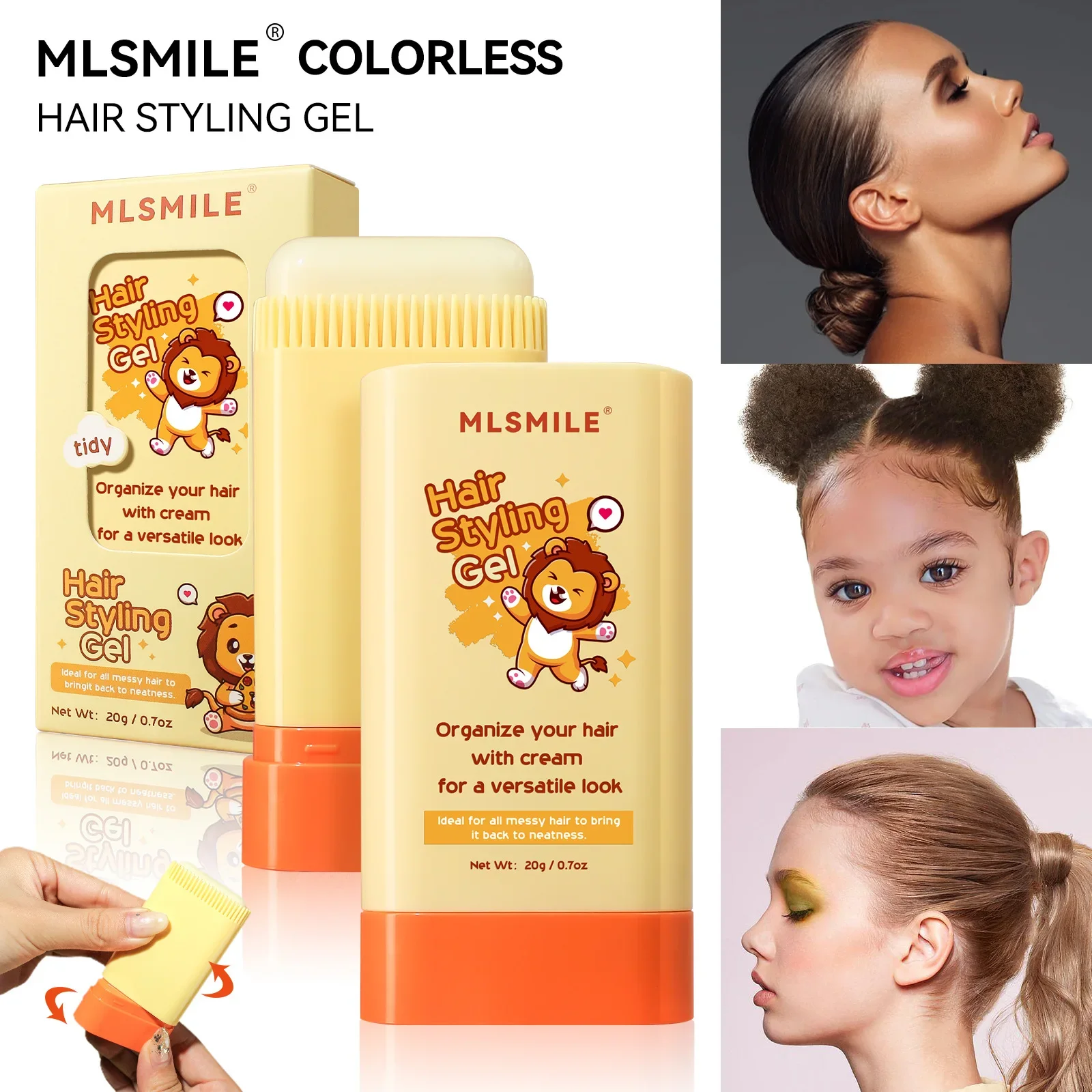 20g Hair Wax Stick Comb Teeth Hair Styling Cream Anti-Frizz for Men Women Children Edge Curly Hair Styling Product