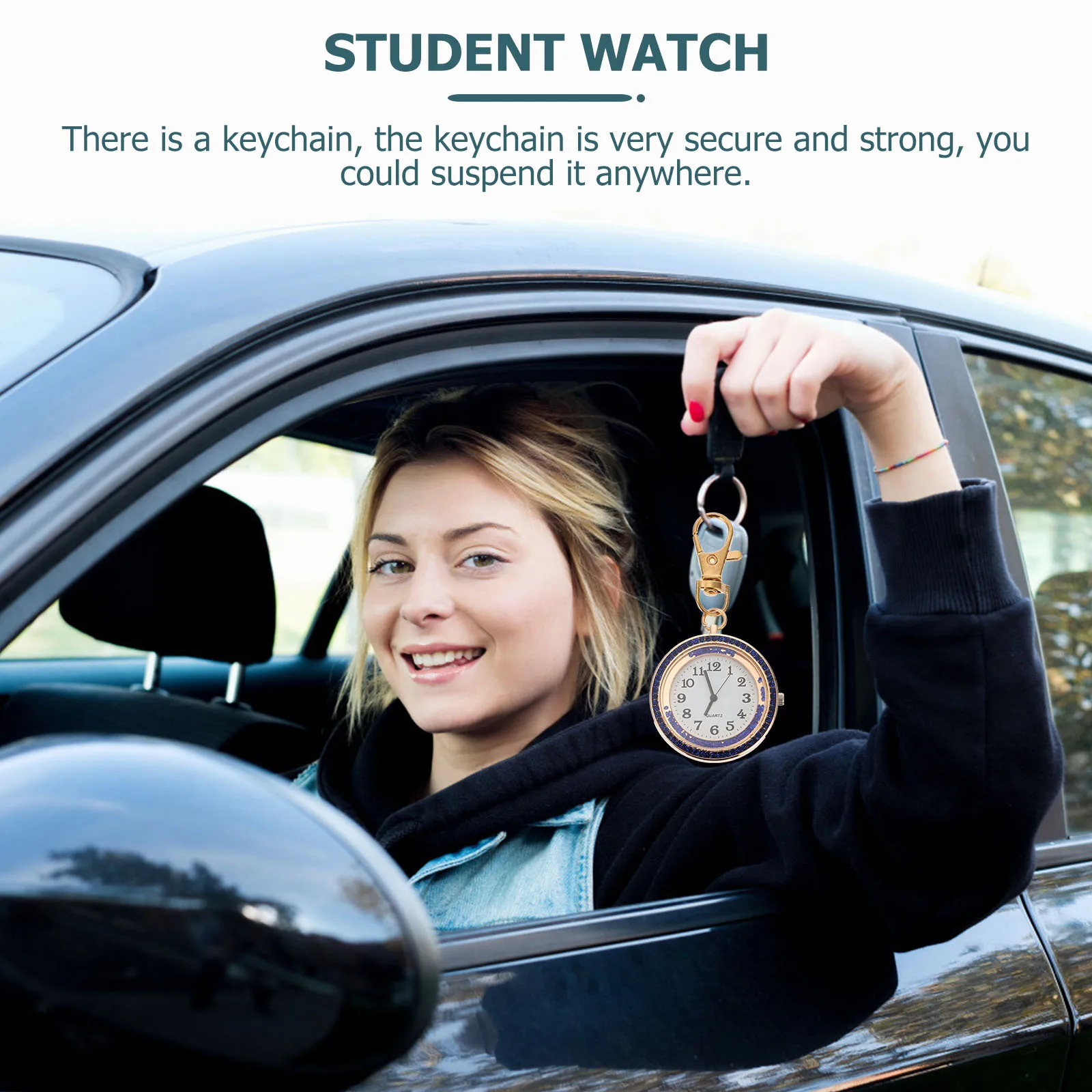 1 قطعة ساعة سلسلة مفاتيح معلقة بجيب من حجر الراين أنيقة هدية عيد ميلاد للممرضات ساعة طبيب عصرية متينة للطلاب