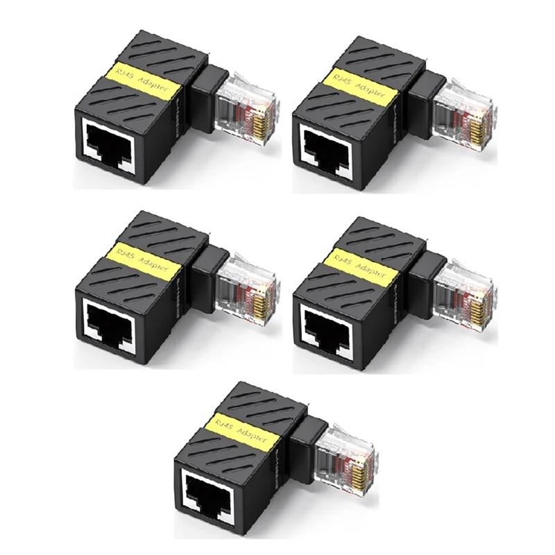 RJ45 360° Rotatable Network Plug 90 Degrees Right Angle Elbow Gigabit Adapter Universal Male To Female Converter