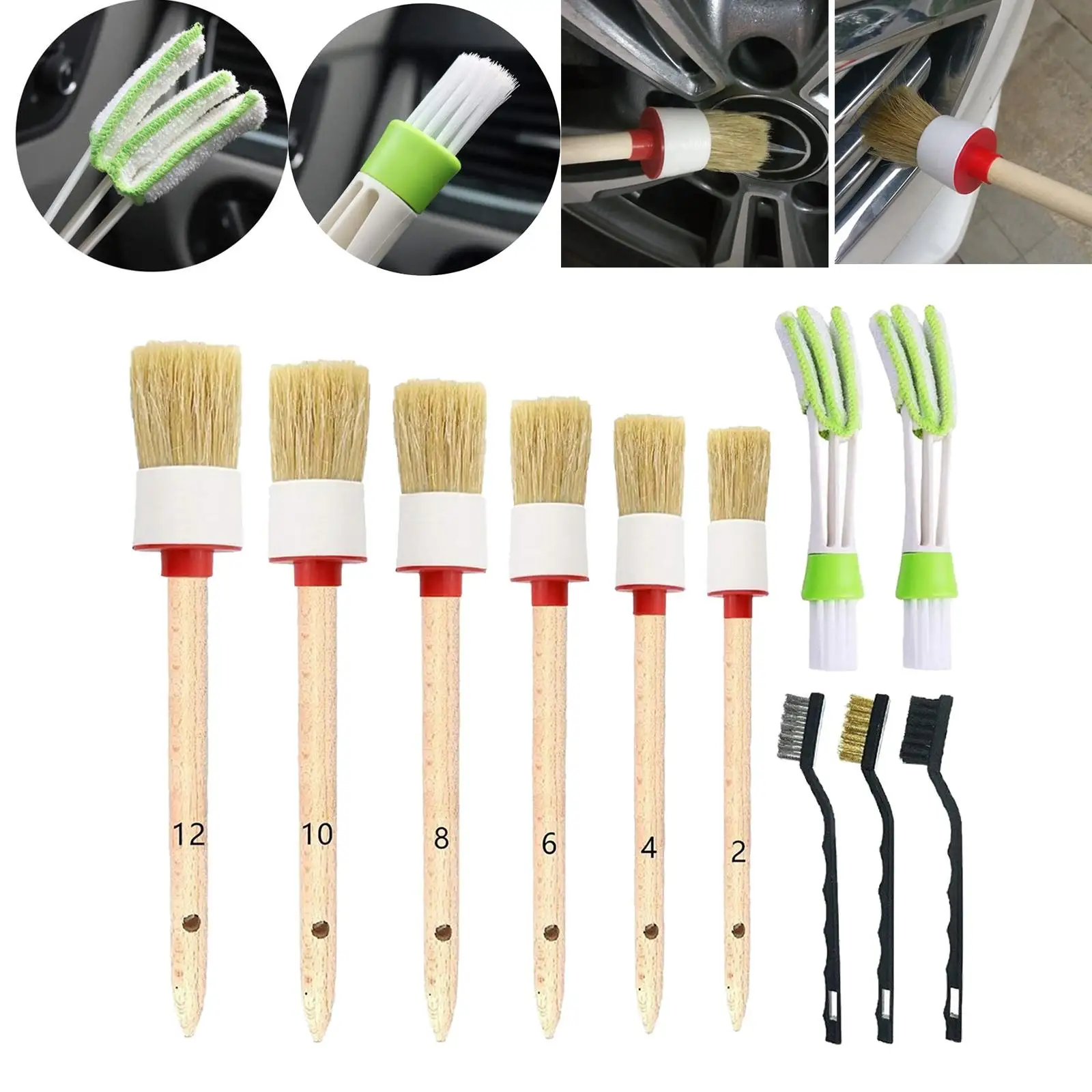 

11 Pcs Car Cleaning Detailing Brush Set Dirt Dust Clean Brush for Car Motorcycle Interior Exterior Leather Air Vents Clean