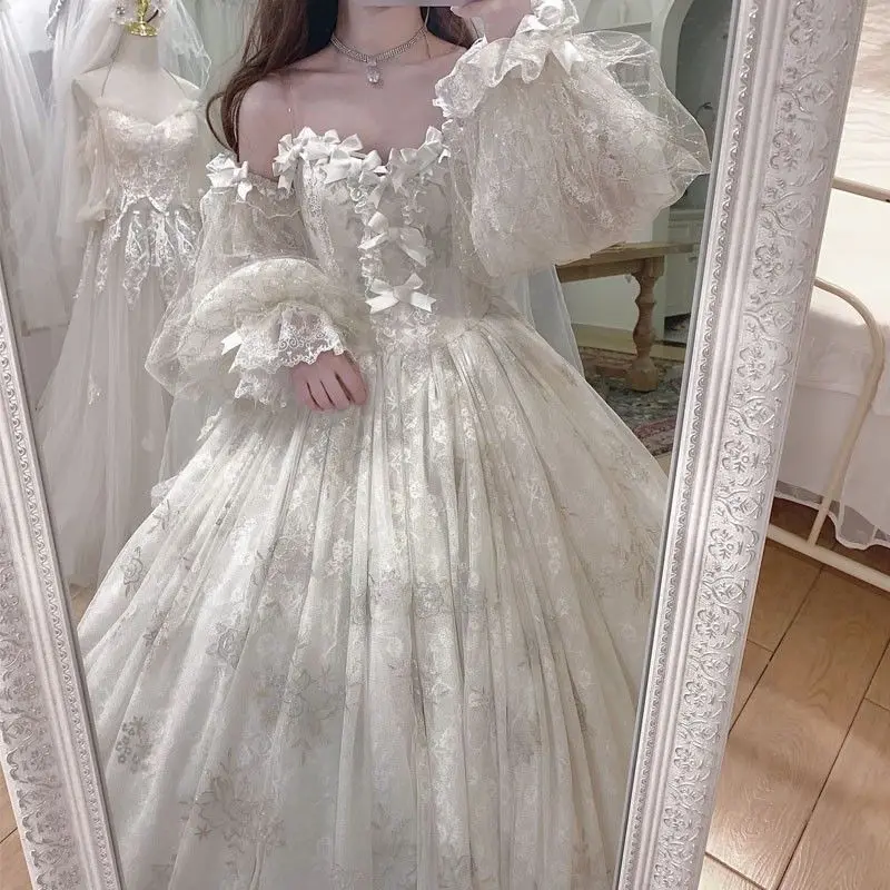 Wedding Dress Flower Lolita Long Sleeve Daily Light Lo Spring Autumn