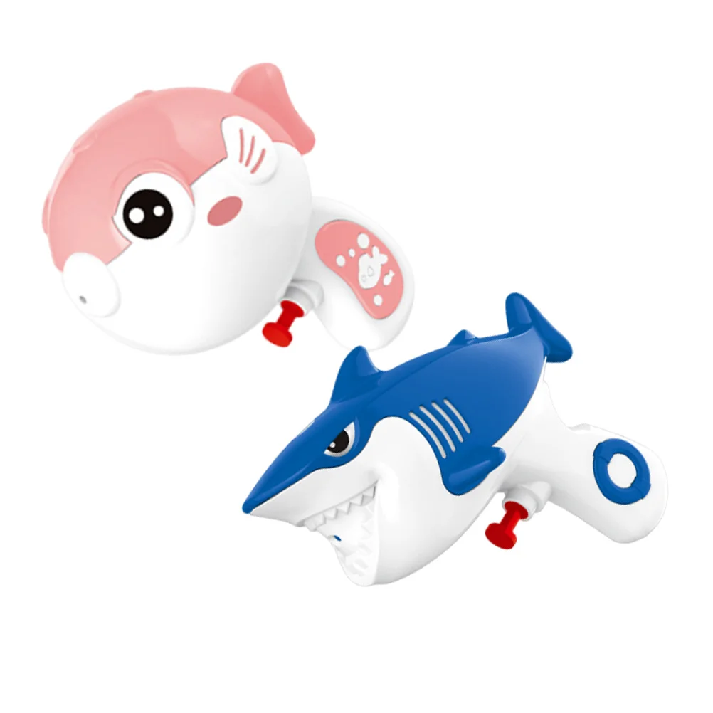 2Pcs Shark Pufferfish Water Gun Set Cute Animal Design Summer Beach Pool Party Favors Outdoor Water Play Soaker Fun