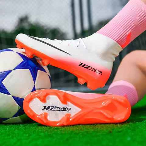 Men Soccer Shoes New Professional Long Spikes Top Quality Fast Tenis Turf Grass Male Football Boots Non Slip Training Match FG