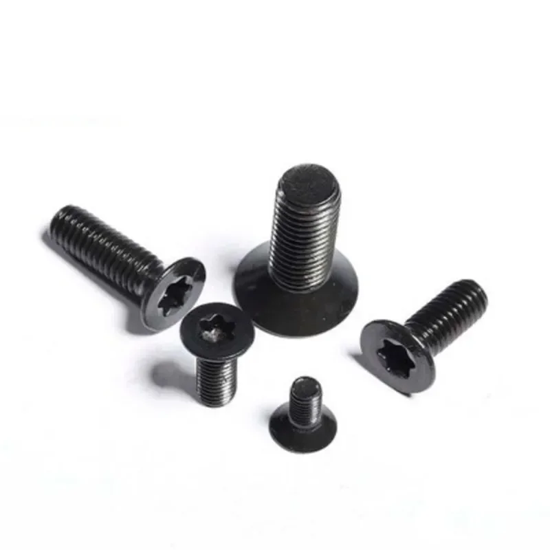 10pcs-50pcs M3 M4 M5 m6 Stainless Steel Black Colour GB2673 Six-Lobe Torx Flat Countersunk Screw