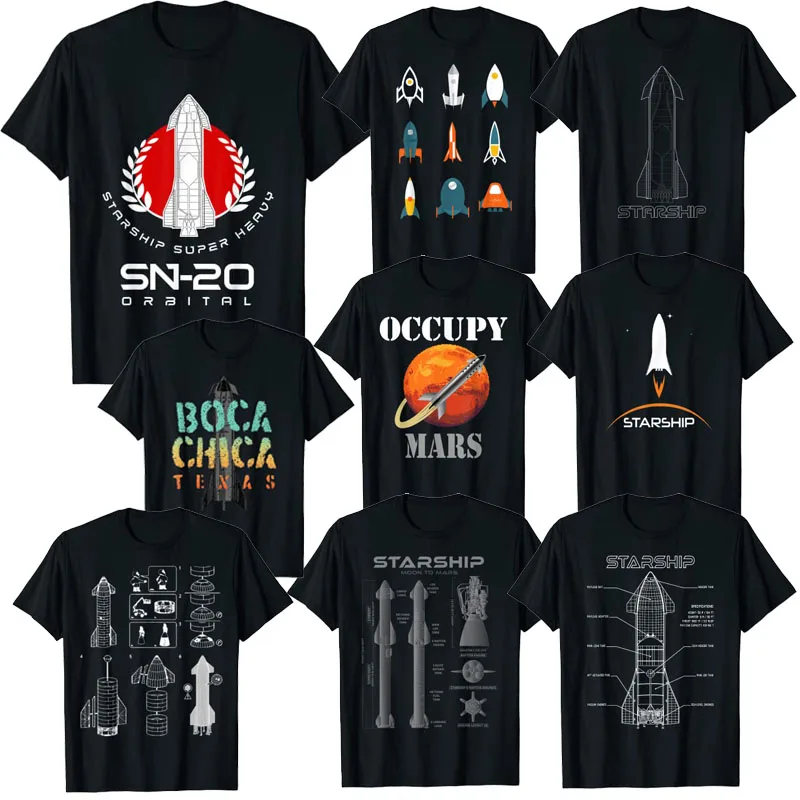 Superheavy Starship Sn15 T-Shirt Starship To The Mars Mission Tee Space Interstellar Rocket Occupy-Mars Outfits Astronaut Gifts