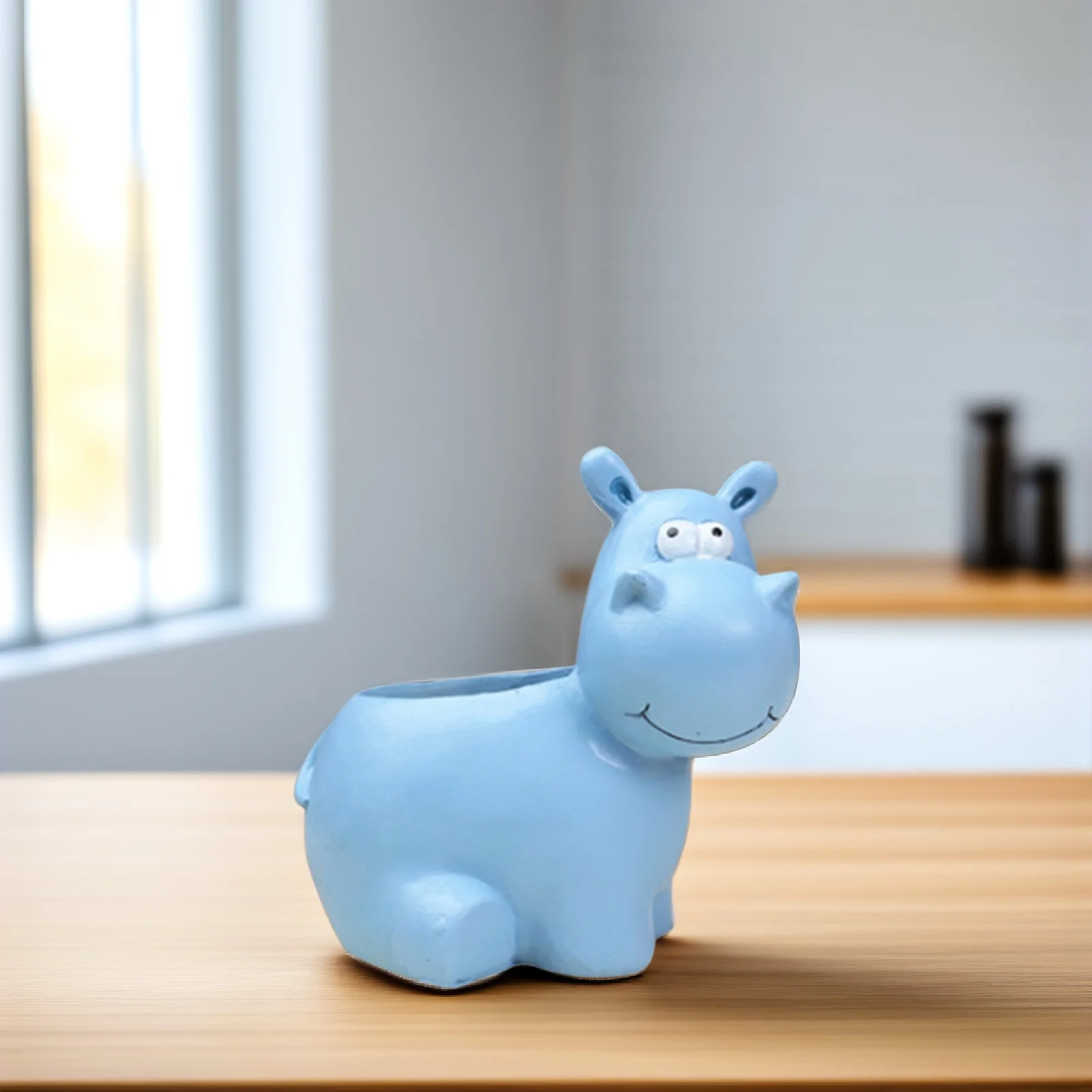

Resin Cartoon Animal Flower Pots Succulent Planter Nursery Pot Home Decoration for Garden Balcony (Hippo)