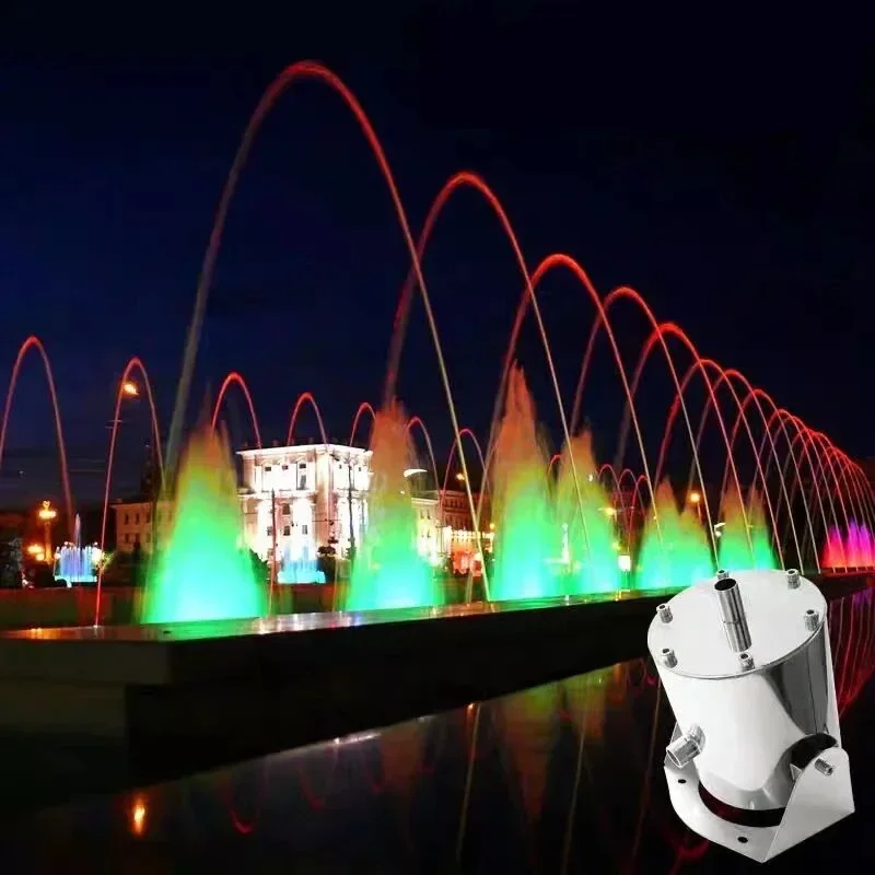 

cross-border 1pc SS Colorful Changing LED light Jumping Laminar Water Jet Fountain nozzles