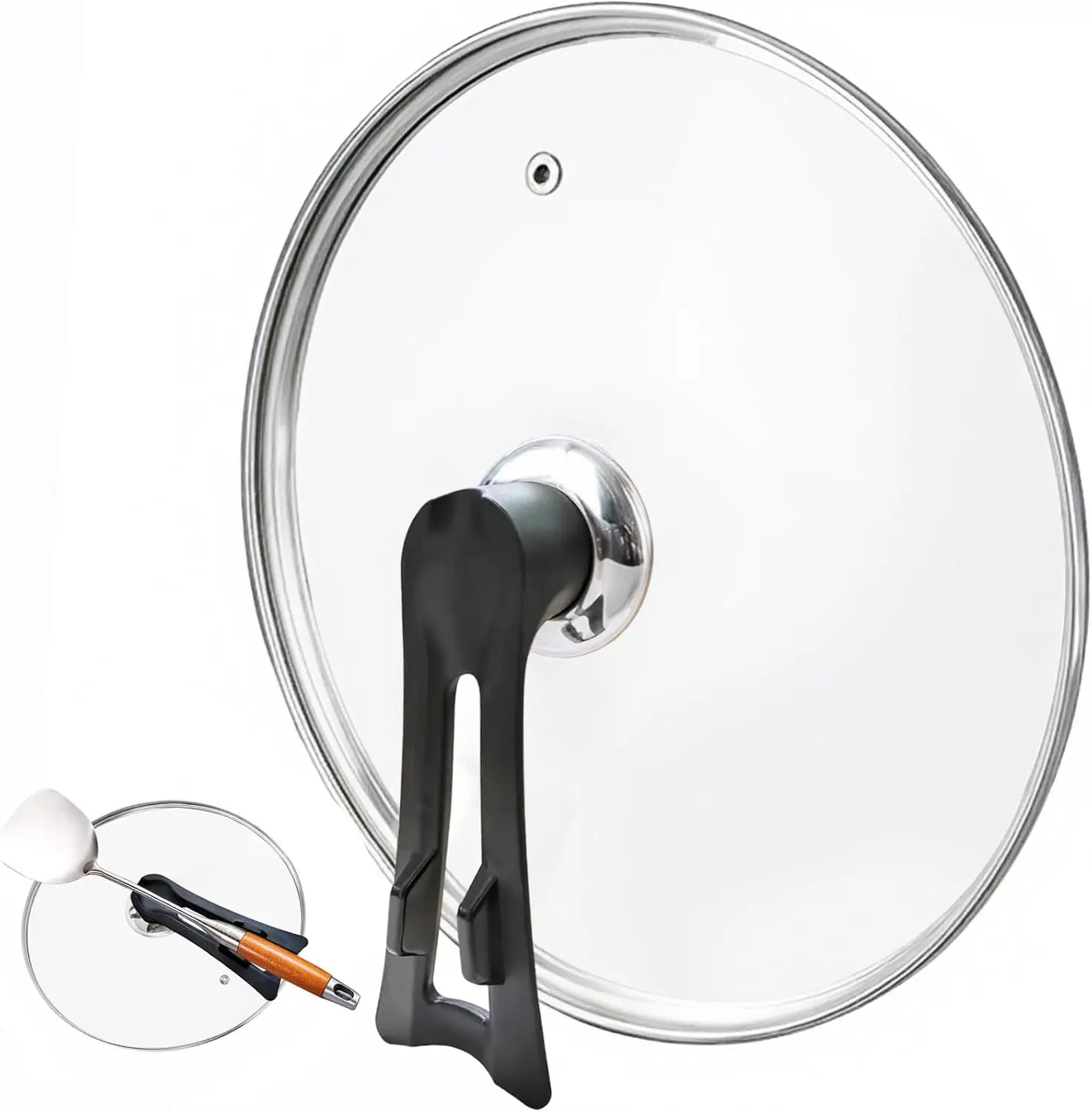 

12 inch Glass Lids For Pots, Pans and Skillets,Fit Pot With Inner dia 11.7-12.1 Inches, Available in size 11″, 12″, 12