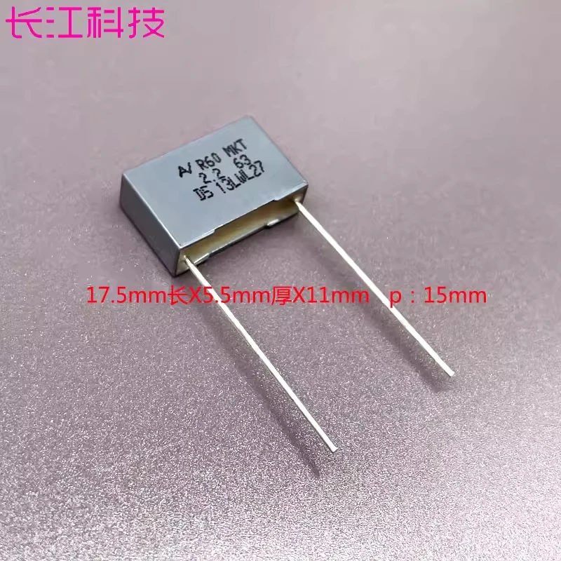 

Полипропиленовый пленочный конденсатор MKP American Kemet AV R60 2.2мкФ 225 100В 63В 15мм