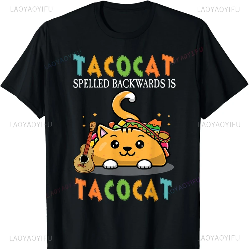 Tacocat Spelled Backward Is Tacocat Tee Love Cat and Taco T-Shirt Harajuku  Clothes Shirts for  Gothic Comfortable Top unisex