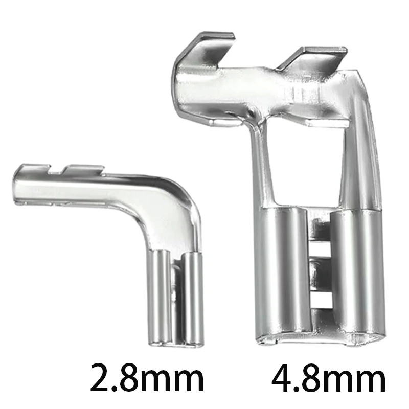Flag Type Spring Female Quick Disconnect Terminals 6.3/4.8/2.8mm Right Angle L-Shape Brass Crimp Connector with Insulating Sheat