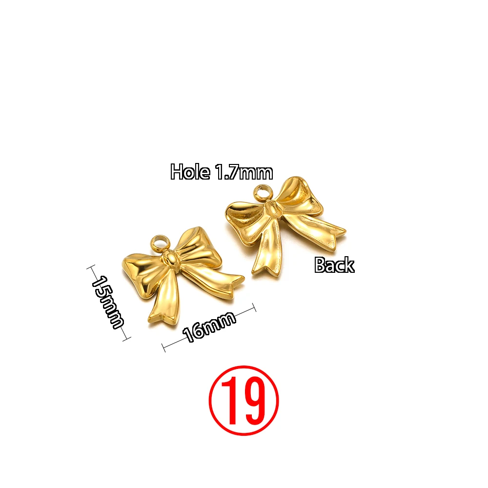 5 Stück Edelstahl-Schleifenanhänger, niedliche Mode-Sommer-Serie, schlichter Stil, Anhänger für Halsketten, Ohrringe, handgemachter DIY-Schmuck – Detail 21