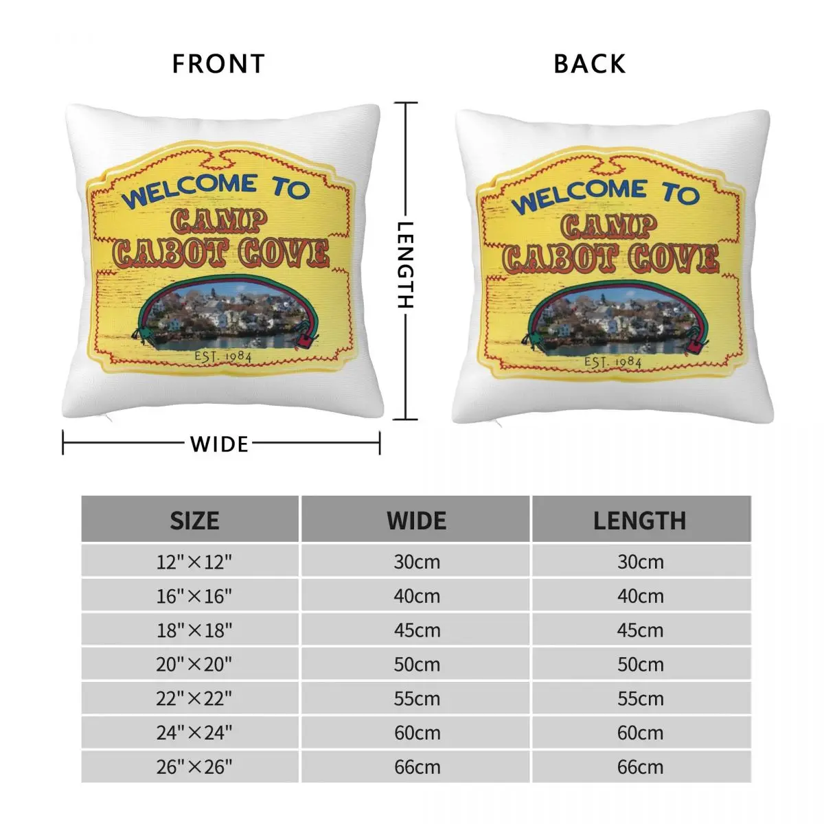 Welcome To Camp Cabot Cove Square Pillowcase Polyester Linen Velvet Creative Zip Decor Room Cushion Cover 45x45