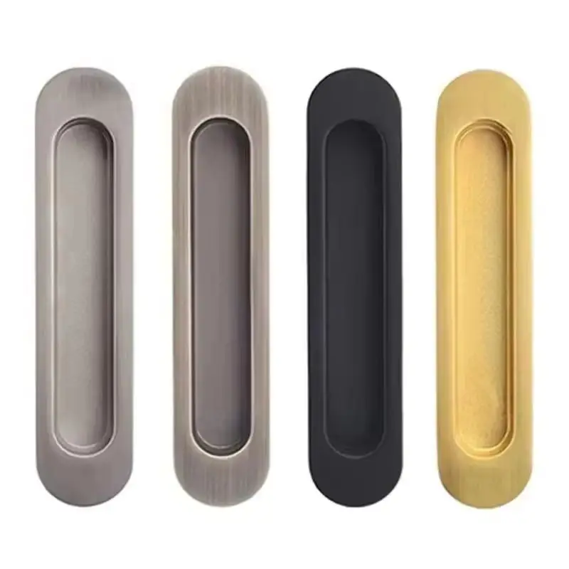 ON SALE 1Pair Zinc Alloy Recessed Sliding Door Handles Invisible Hidden Kitchen Balcony Barn Door Pulls Flush Push Pull Handles