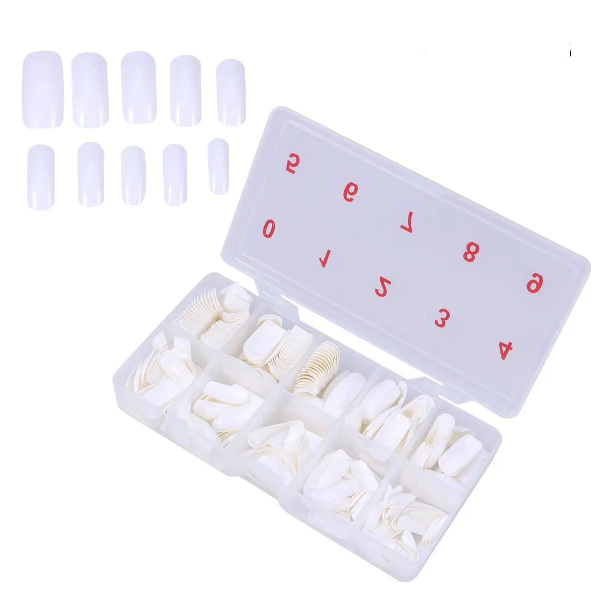 

500 шт. накладных ногтей с полным покрытием, французский маникюр, натуральные искусственные ногти в коробке, акриловые типсы для маникюра своими руками, для свадьбы, выпускного вечера, вечеринки