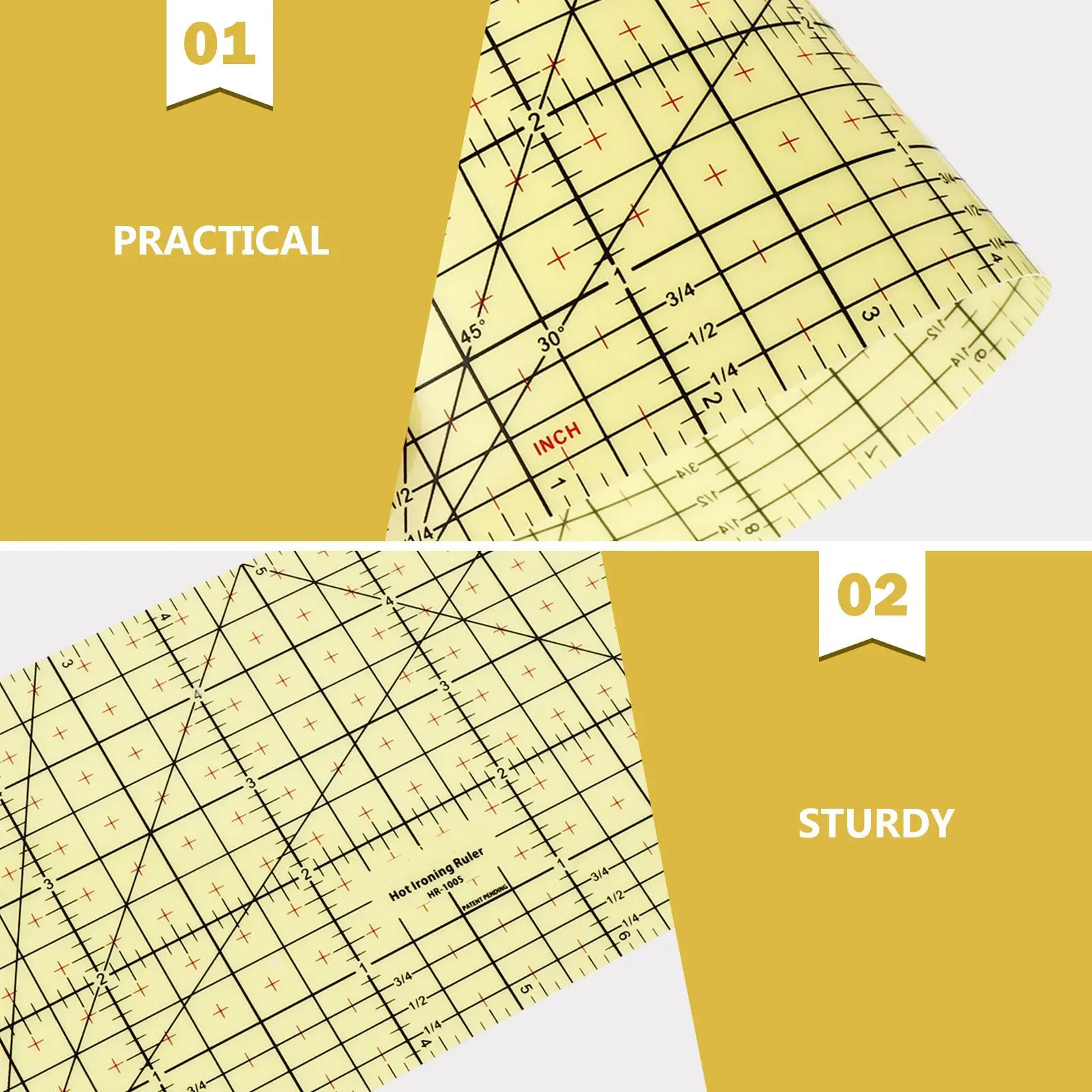 Heat Resistant Ruler Sewing Plastic Curved Dressmaking Tailoring Patchwork Quilting Measure Mark Fold Press Hems Easy High