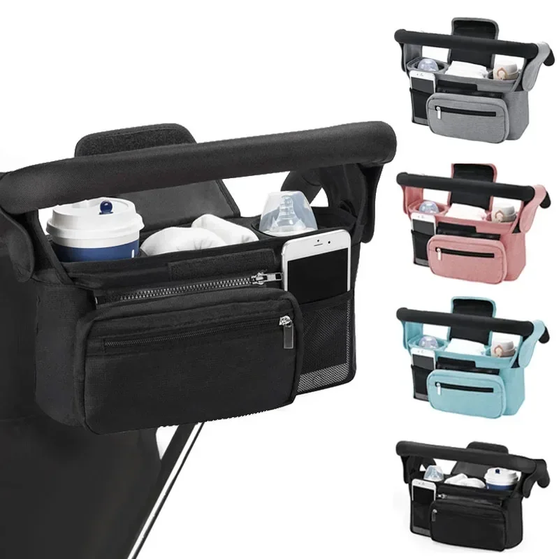 

Stroller Bag Baby Diaper Mummy Bag Large Capacity Stroller Organizer Cup Holder Feeding Bottle Stroller Accessories Hanging Bag