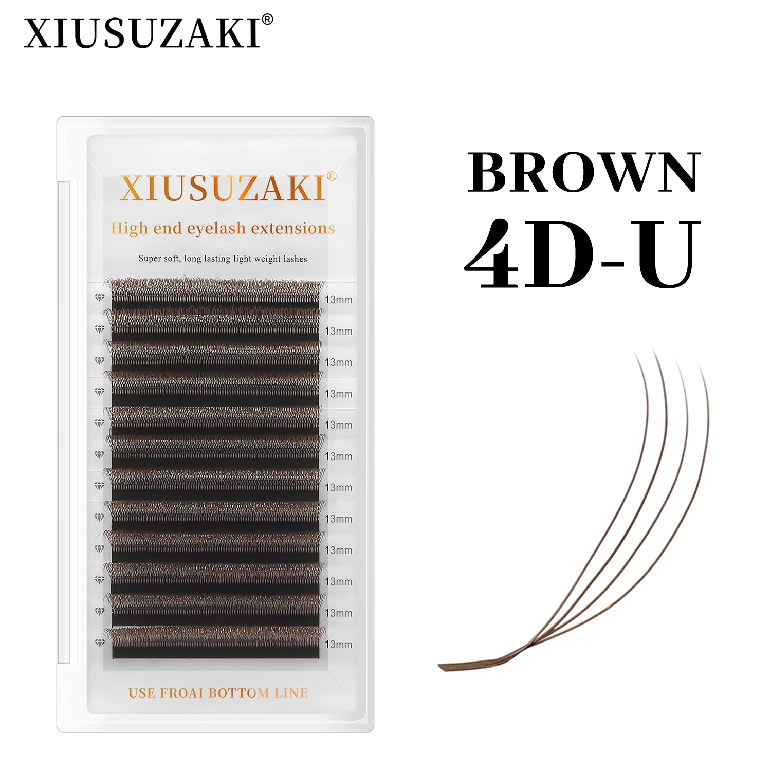 Lash Fan Volume - XIUSUZAKI Brown U 4D Lashes Extensions