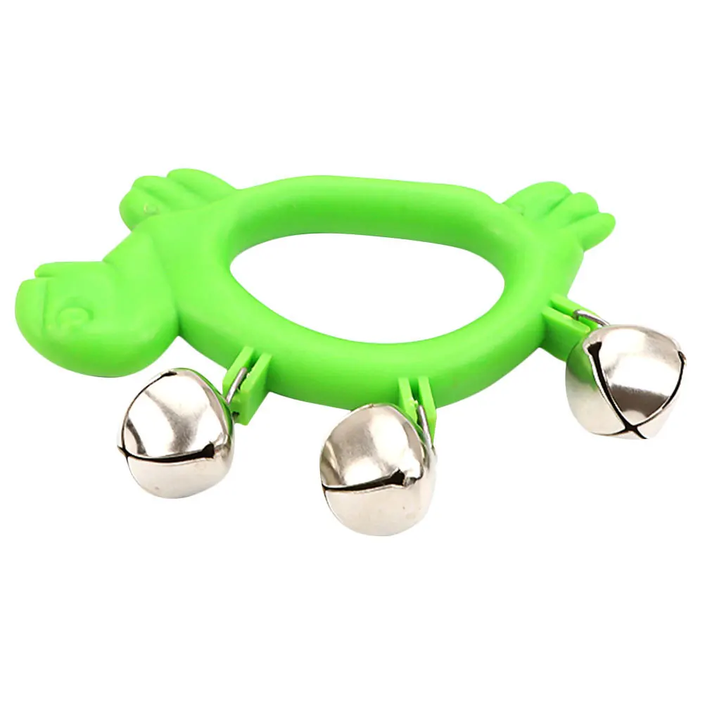 

Plastic Handheld Tambourine Cartoon Shape Hand Bell Durable Music Instrument Educational Interactive Plaything