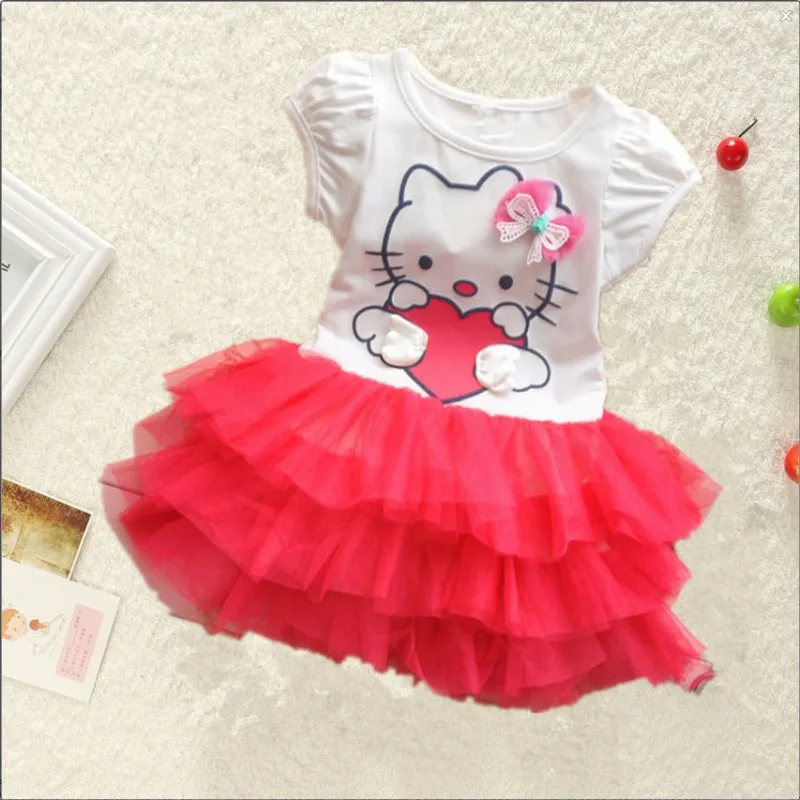 

Summer Sweet Hello Kitty Anime Kawaii Sanrio Ins Fashion Short Sleeve Dress Cute Kt Cat Casual Skirt Clothes Gifts Toys