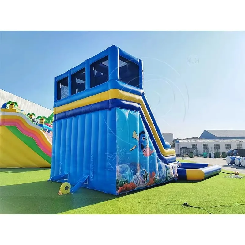 Popular Octopus Aqua Park Inflatable Water Slides with Detachable Pool Colorful Inflatable Jumping Castle Water Slides