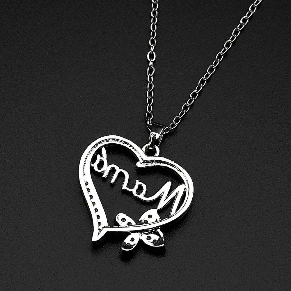 Mama Schmetterling Herz Halskette Edelstahl Goldfarben Kristall Mutter Anhänger Muttertag Schmuck Funkelnder Liebes-Charm Geschenk – Detail 7