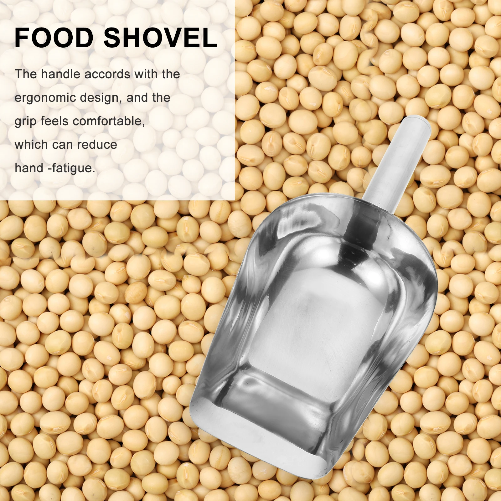 10 Inch Stainless Steel Ice Scoop Multipurpose Food Scoop Flour Shovel Grain Shovel Ice Cube Shovel Flat Concave Bottom Optional