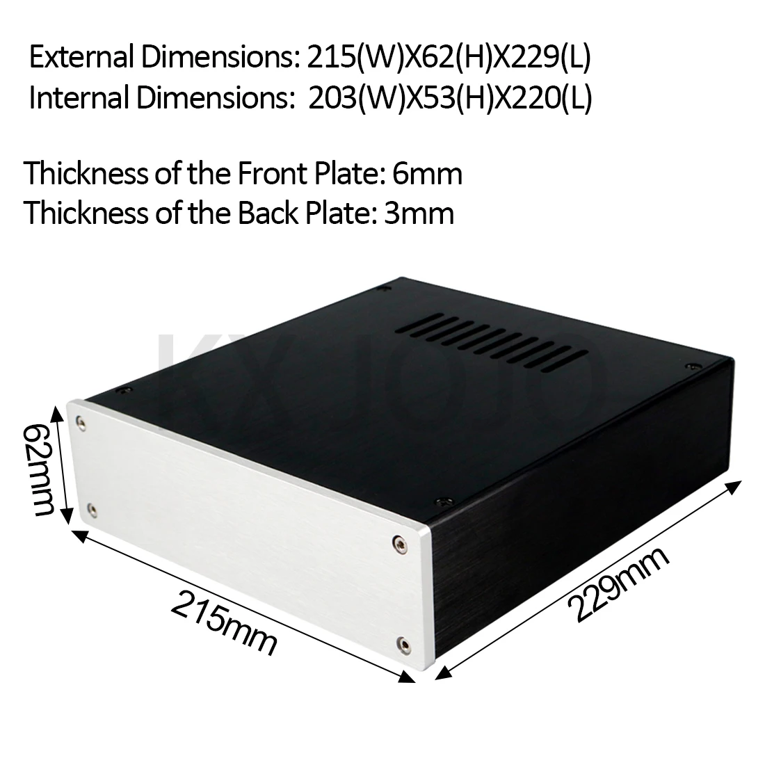 Amplifier Chassis 215*62*229mm All-Aluminum Chassis DIY  Power Processor Aluminum Chassis