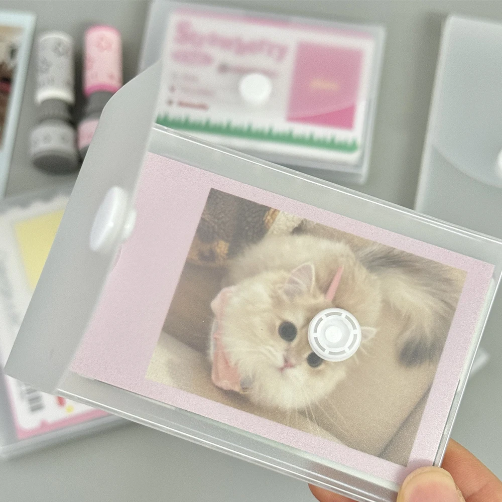 Translucent Card Storage Box Frosted Flip Lid Photo Dustproof Box Idol Mini Card Snap Organizer Home Organization Supplies 1PC