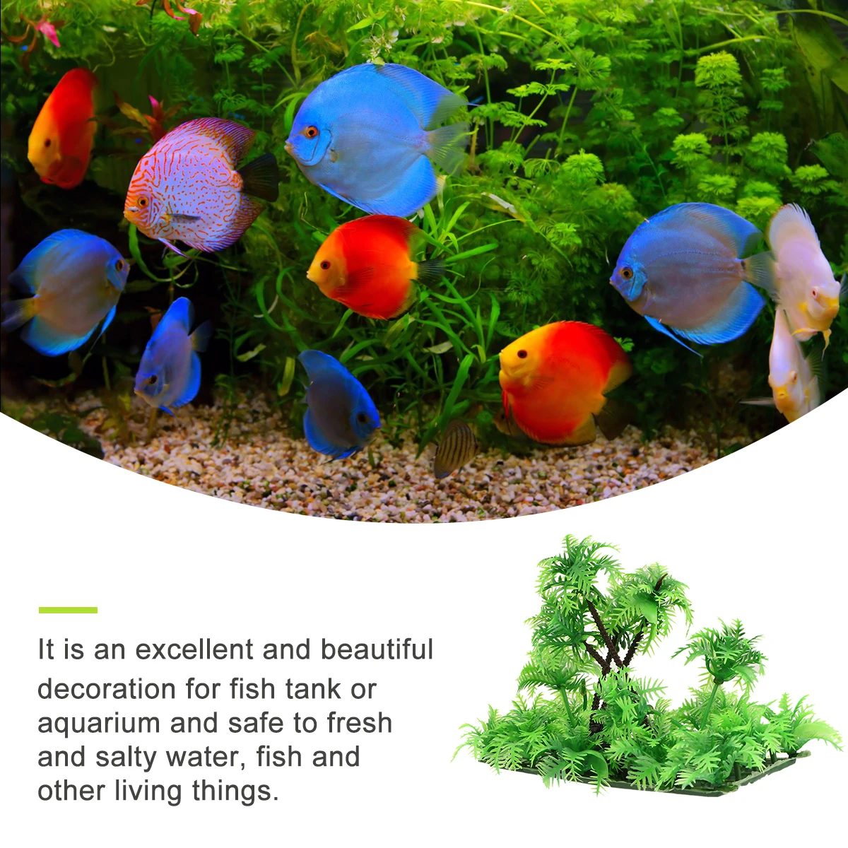 

Artificial Coconut Tree Decoration Realistic Shape Plastic Plants Aquarium Accessories Fish Tank Ornament Underwater DecorPet