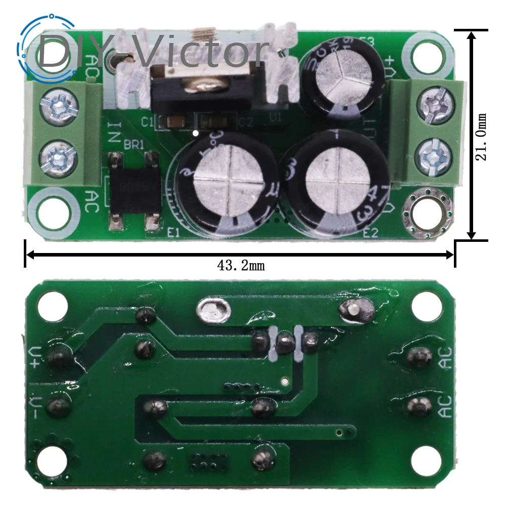 Single regulated power supply module DC 5V 9V 12V 15V 24V rectifier filter board 7805/ 7809 / 7812/ 1A for audio Amplifier