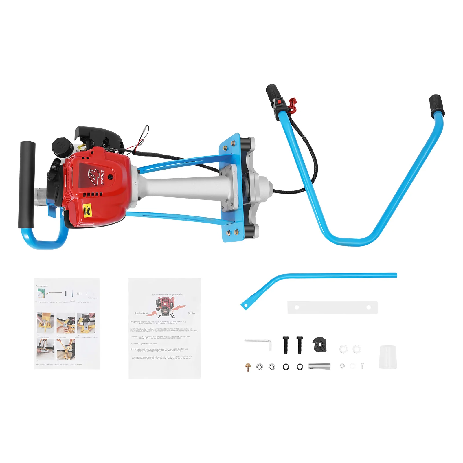 CNCEST 35.8CC 900W 4 السكتة الدماغية الغاز ملموسة الرطب المسمار، الطاقة التجارية المسمار الاهتزازي المسمار قوة الغاز تهتز الخرسانة