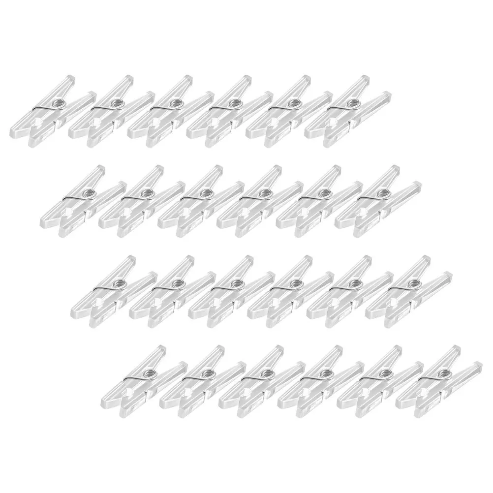 

100Pcs Mini Clothespins Plastic Clamps for Home Decor Photos Papers Reusable Windproof Hanging Storage Mini Clothespins