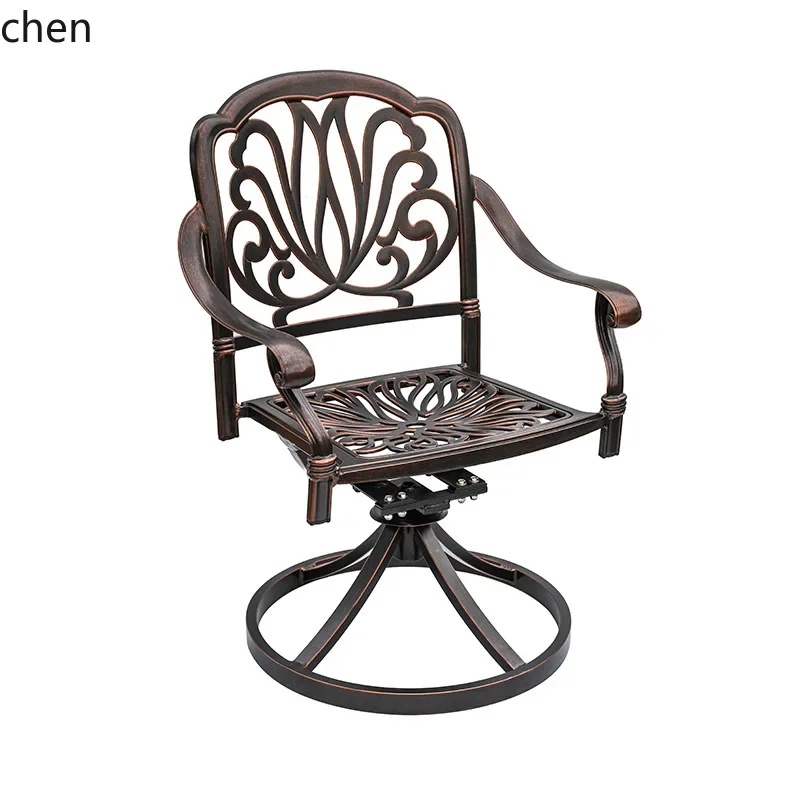 H1 Outdoor Table and Chair Garden Aluminum Art Swivel Chair Coffee Table Cast Aluminum Table and Chair
