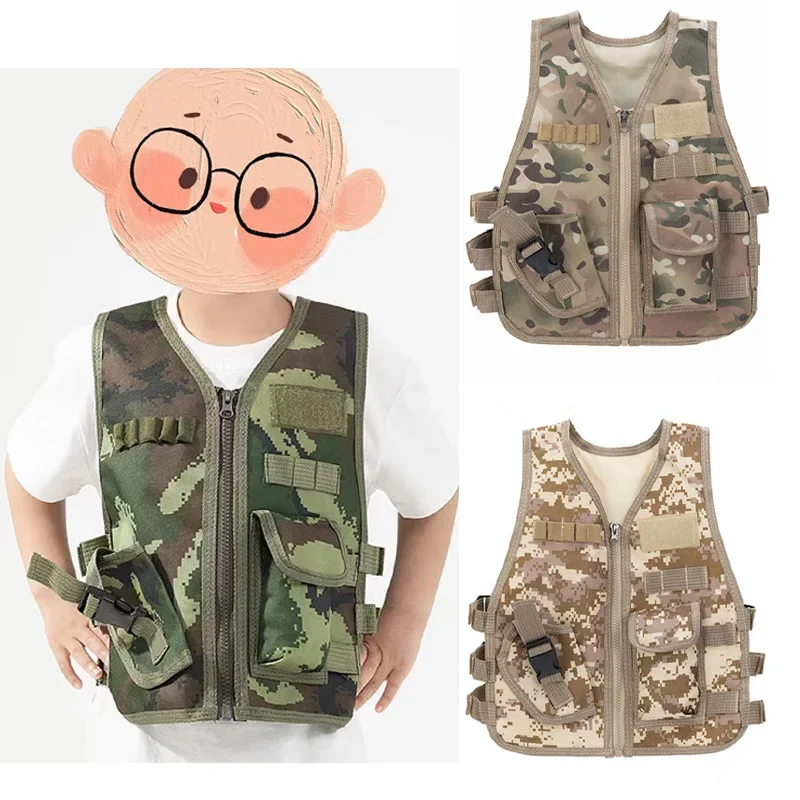 Children Adult Tactical Vest Hunting Airsoft  CS Game Jacket Camouflage Military Training Combat Vests Cosplay Sniper Waistcoat image 2