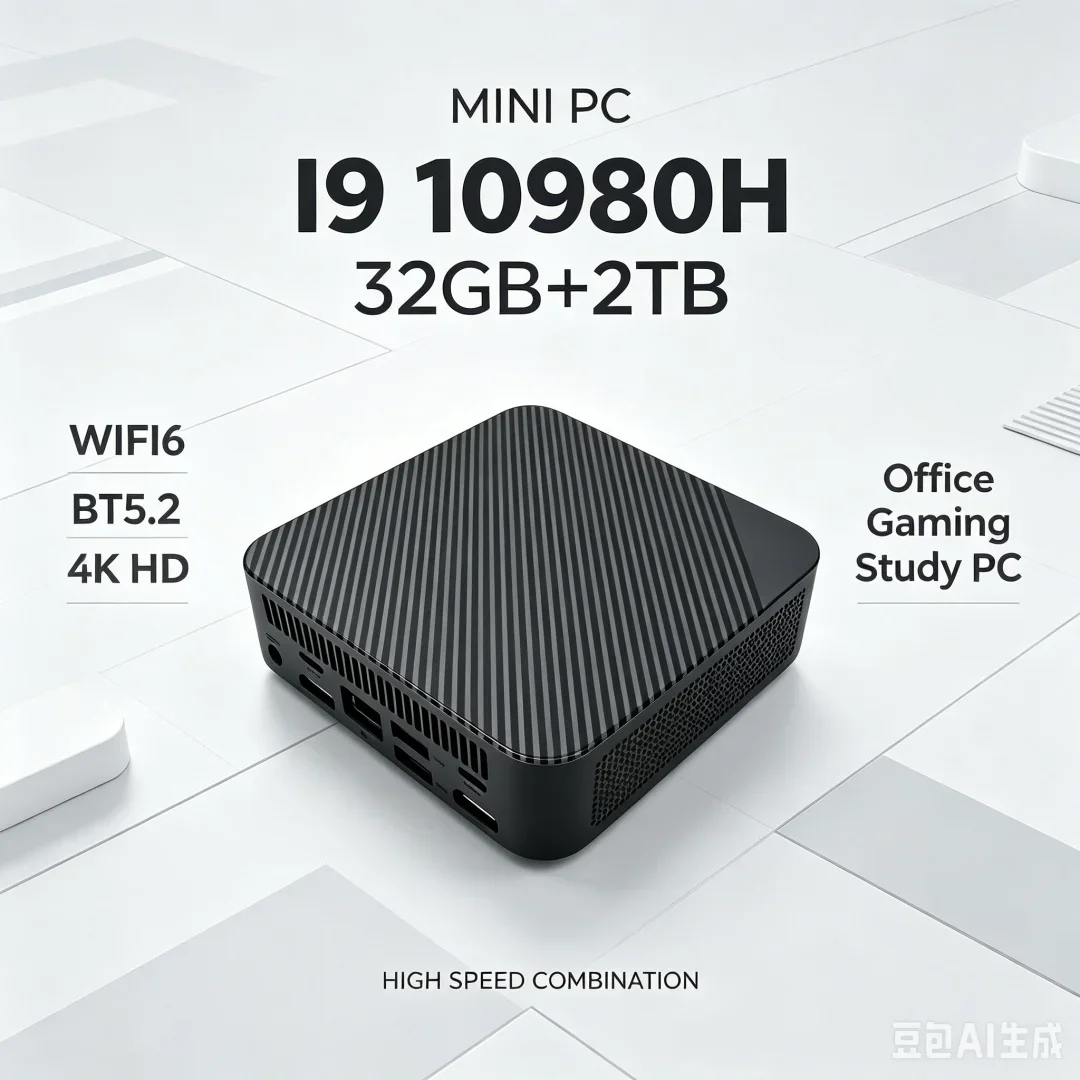Mini PC Gamer Portable Computer Intel Core I9-10980HK 32GB RAM 2TB SSD FHD Bluetooth WiFi6 Gaming Office 4K HDMI