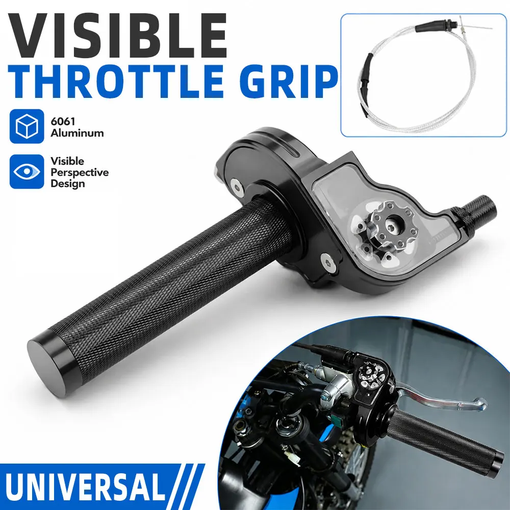 Acelerador de Guidão para Motocicletas 7/8'' (22mm) Visível com Punho Rotativo em Alumínio CNC Universal para Dirt Bike, Pit Bike e ATV - Colorido